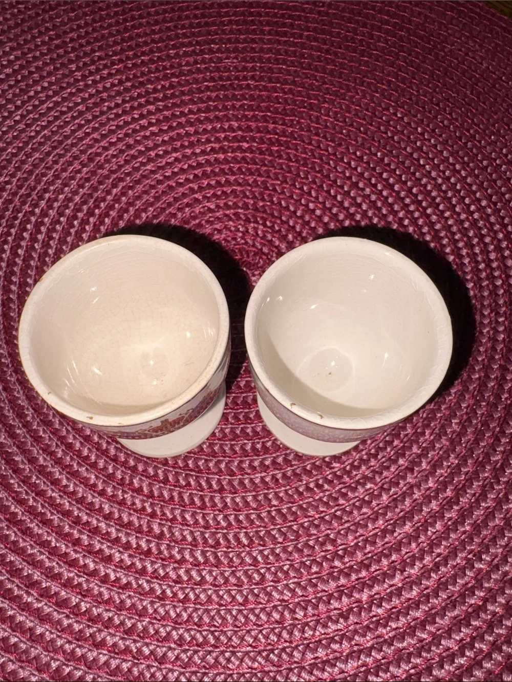 Vintage Egg Cups Commemorating the Silver Jubilee of King George (2)